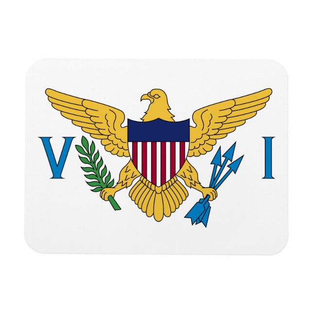 Patriotic American Virgin Islands Flag Magnet (Horizontal)
