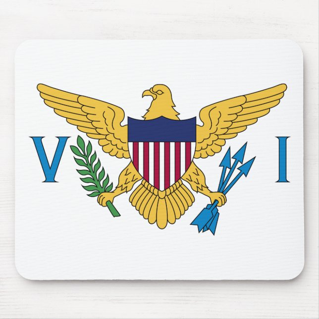 Patriotic American Virgin Islands Flag Mouse Mat (Front)