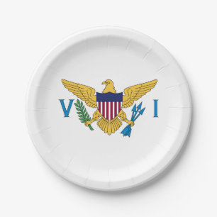 Patriotic American Virgin Islands Flag Paper Plate