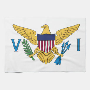 Patriotic American Virgin Islands Flag Tea Towel
