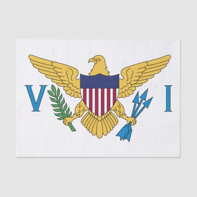 Patriotic American Virgin Islands Flag Tissue Paper (Front)