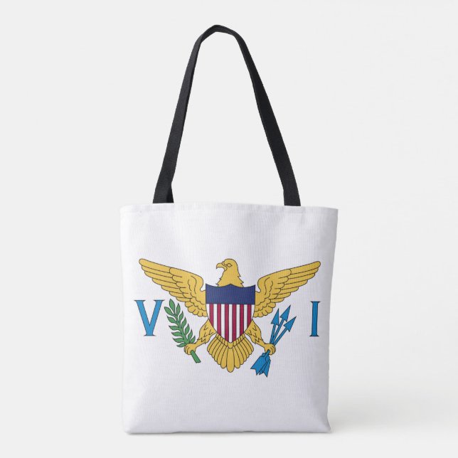 Patriotic American Virgin Islands Flag Tote Bag (Back)