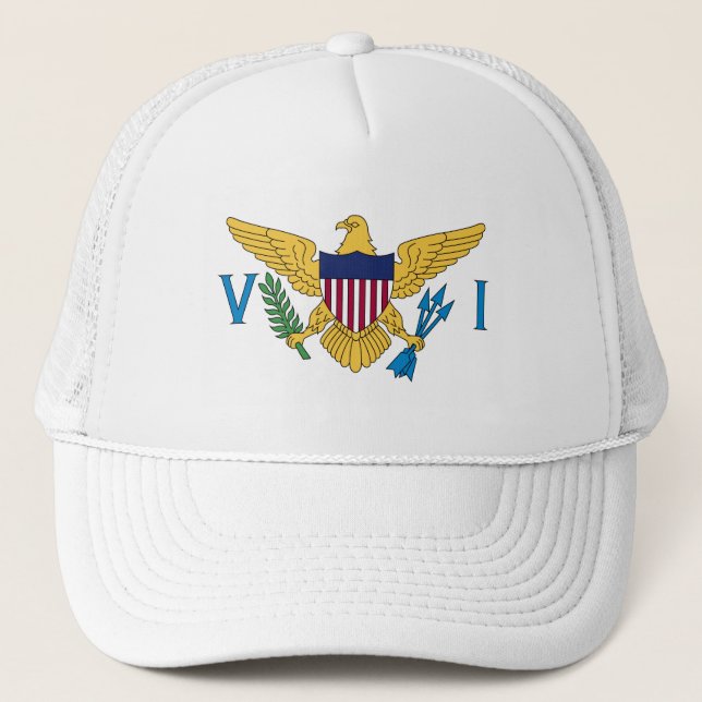 Patriotic American Virgin Islands Flag Trucker Hat (Front)
