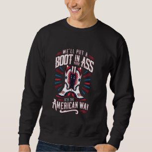 Patriotic American Way Cowboy Boot Design Sweatshirt
