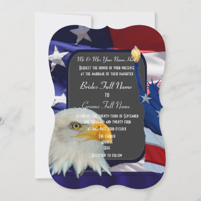 Patriotic American wedding Invitation (Front)
