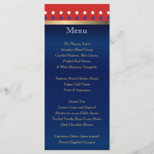 Patriotic American Wedding - Menu