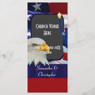 Patriotic American wedding wedding program Programme