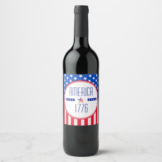 Patriotic American  Wine Label (Front)