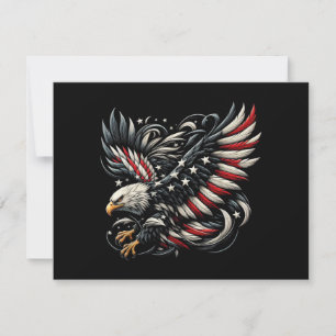 Patriotic American With Eagle And USA Flag