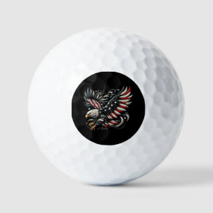 Patriotic American With Eagle And USA Flag Golf Balls