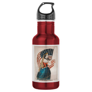 Patriotic American Woman | American Flag | 250 USA 532 Ml Water Bottle