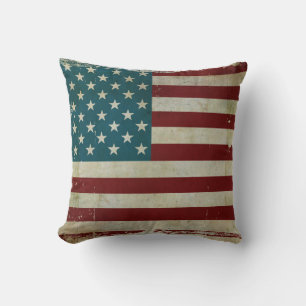 Patriotic Americana Rustic Country Farm Flag Decor Cushion