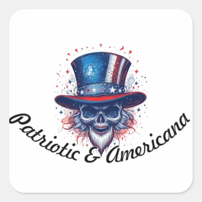 Patriotic & Americana Square Sticker (Front)