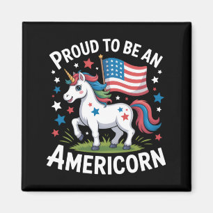 Patriotic Americorn Unicorn 4th of July Patriotic Magnet