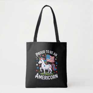 Patriotic Americorn Unicorn 4th of July Patriotic Tote Bag