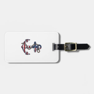Patriotic Anchor Vintage Vector Design_1 Luggage Tag