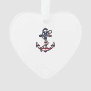 Patriotic Anchor Vintage Vector Design_1 Ornament