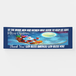Patriotic and First Responders Christmas Banner