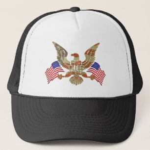 Patriotic and powerful God Bless America Trucker Hat