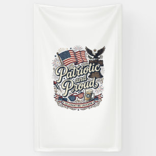 Patriotic and Proud Vintage Fourth of July Banner