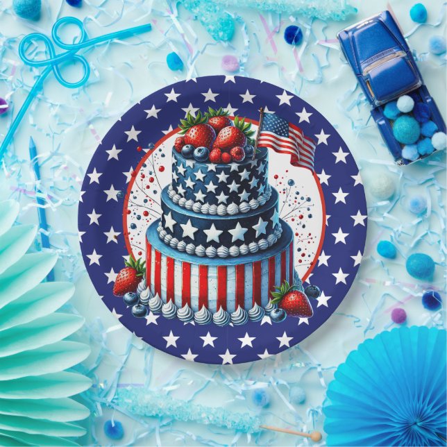 Patriotic And Sassy Celebration  Paper Plate (Party)