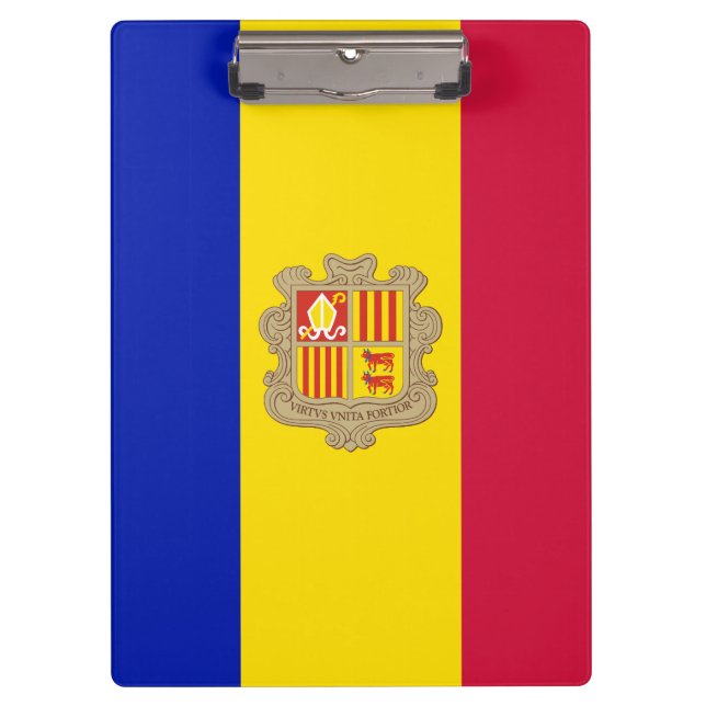 Patriotic Andorra Flag Clipboard (Front)
