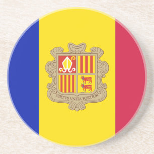 Patriotic Andorra Flag Coaster