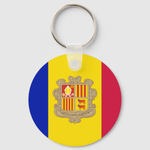 Patriotic Andorra Flag Key Ring