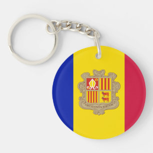 Patriotic Andorra Flag Key Ring