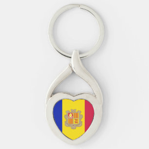 Patriotic Andorra Flag Key Ring