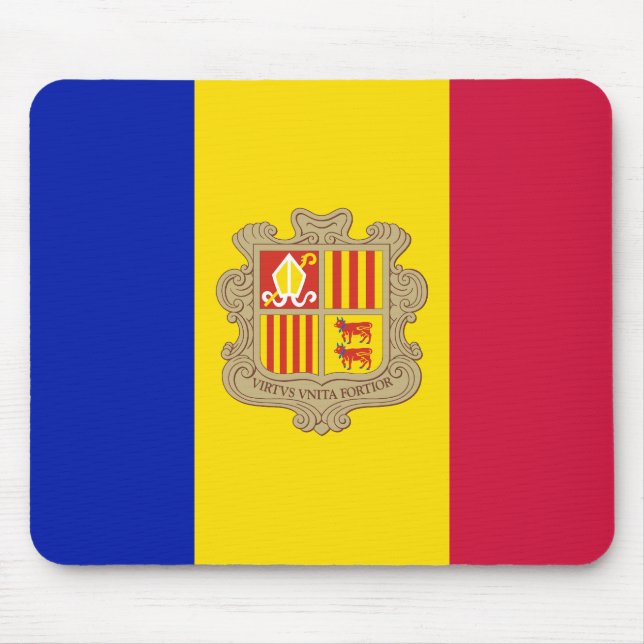 Patriotic Andorra Flag Mouse Mat (Front)