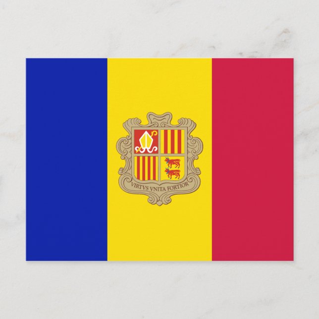 Patriotic Andorra Flag Postcard (Front)