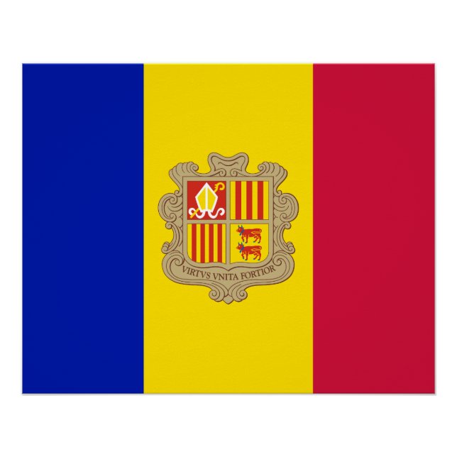 Patriotic Andorra Flag Poster (Front)