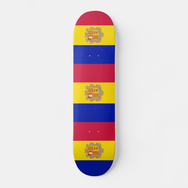 Patriotic Andorra Flag Skateboard (Front)