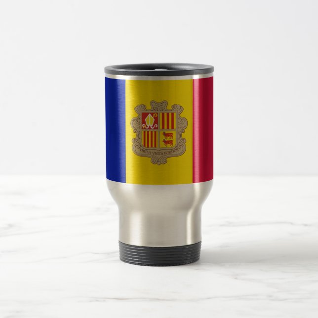 Patriotic Andorra Flag Travel Mug (Center)