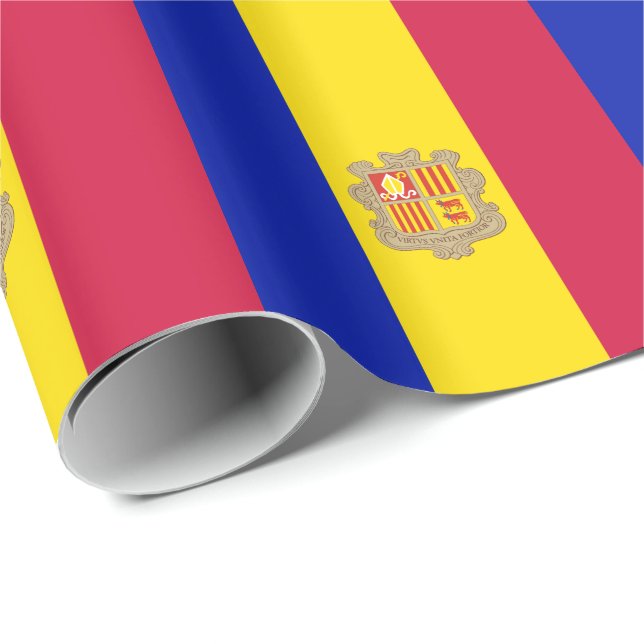 Patriotic Andorra Flag Wrapping Paper (Roll Corner)