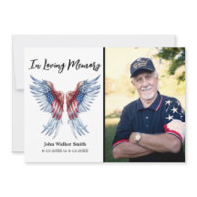 Patriotic Angel Wings Photo Military Funeral