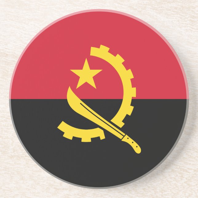 Patriotic Angolan Flag Coaster (Front)