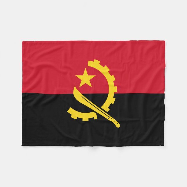 Patriotic Angolan Flag Fleece Blanket (Front (Horizontal))