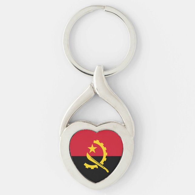Patriotic Angolan Flag Key Ring (Front)