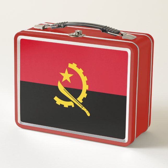 Patriotic Angolan Flag Metal Lunch Box (Front)
