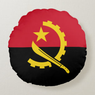 Patriotic Angolan Flag Round Cushion