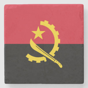Patriotic Angolan Flag Stone Coaster