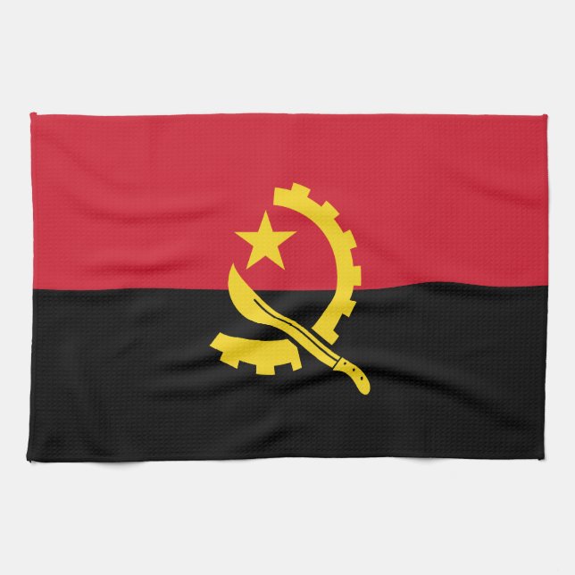 Patriotic Angolan Flag Tea Towel (Horizontal)
