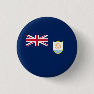 Patriotic Anguilla Flag 3 Cm Round Badge