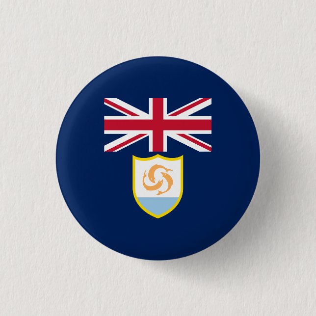 Patriotic Anguilla Flag Button (Front)