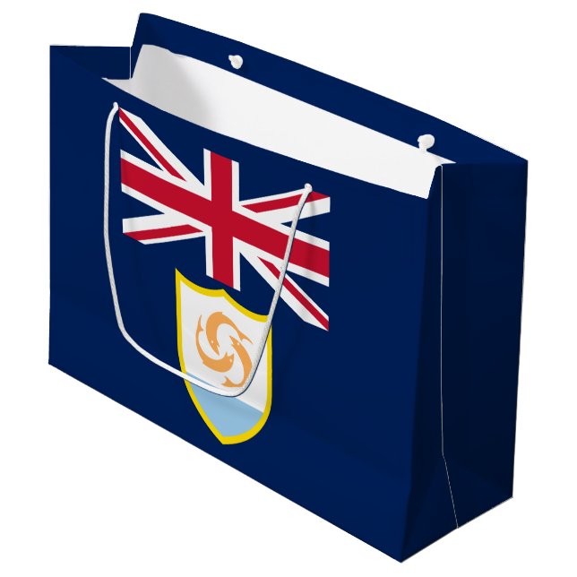 Patriotic Anguilla Flag Large Gift Bag (Front Angled)