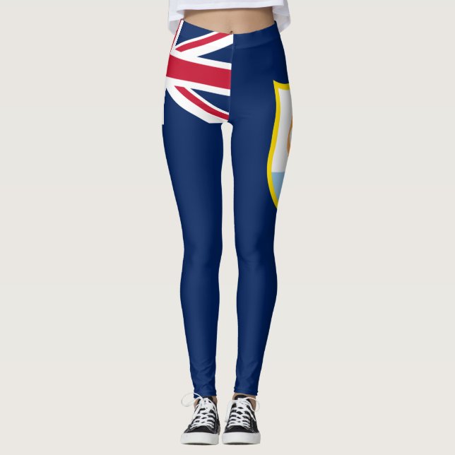 Patriotic Anguilla Flag Leggings (Front)