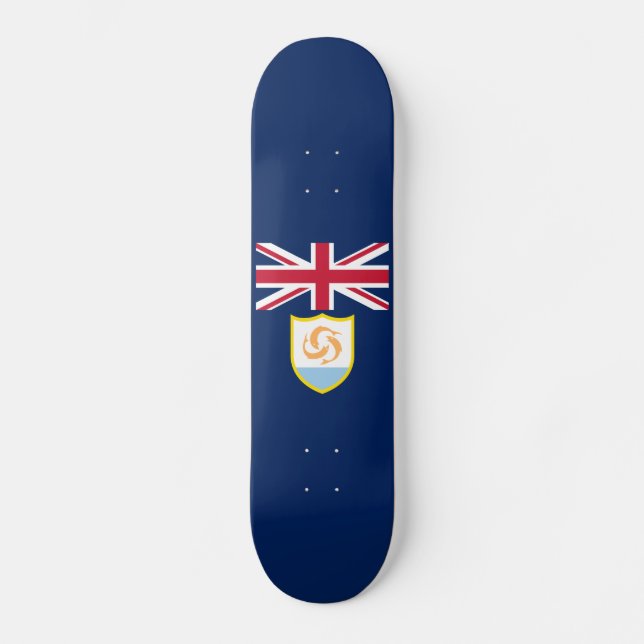 Patriotic Anguilla Flag Skateboard (Front)