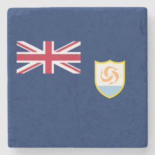 Patriotic Anguilla Flag Stone Coaster